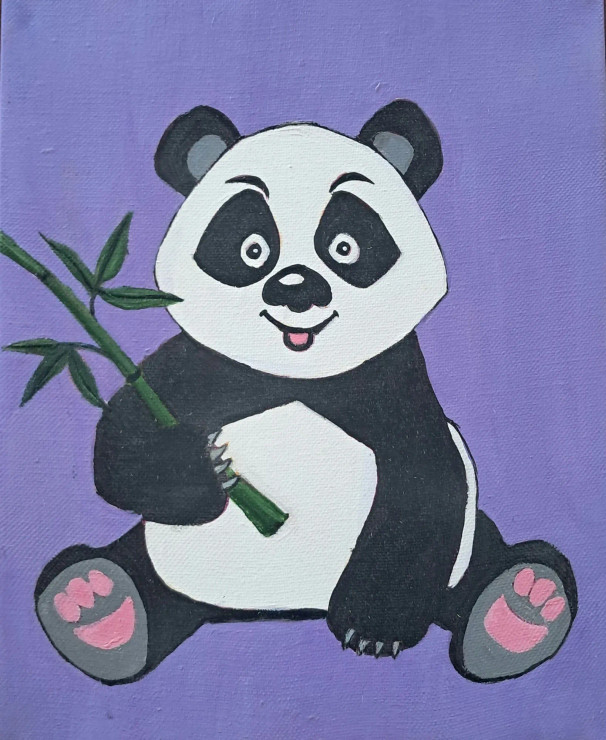 HAPPY LITTLE PANDA (PRT-15920-117643) - Canvas Art Print - 15in X 18in