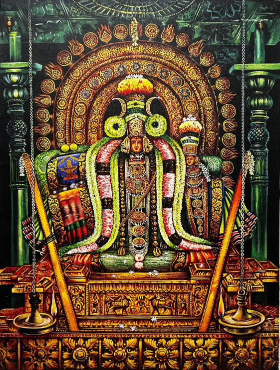Lord Shiva Painting (ART-6706-117940) - Handpainted Art Painting - 30in X 40in