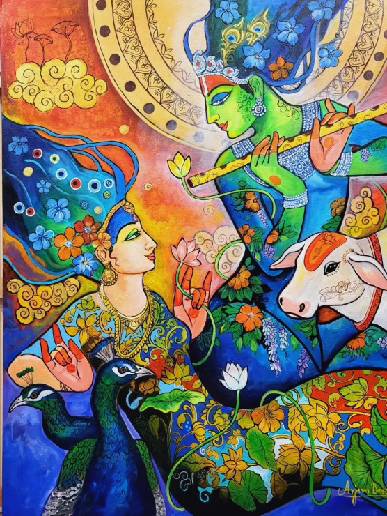 DIVINE MELODY (ART-82-117947) - Handpainted Art Painting - 36in X 48in