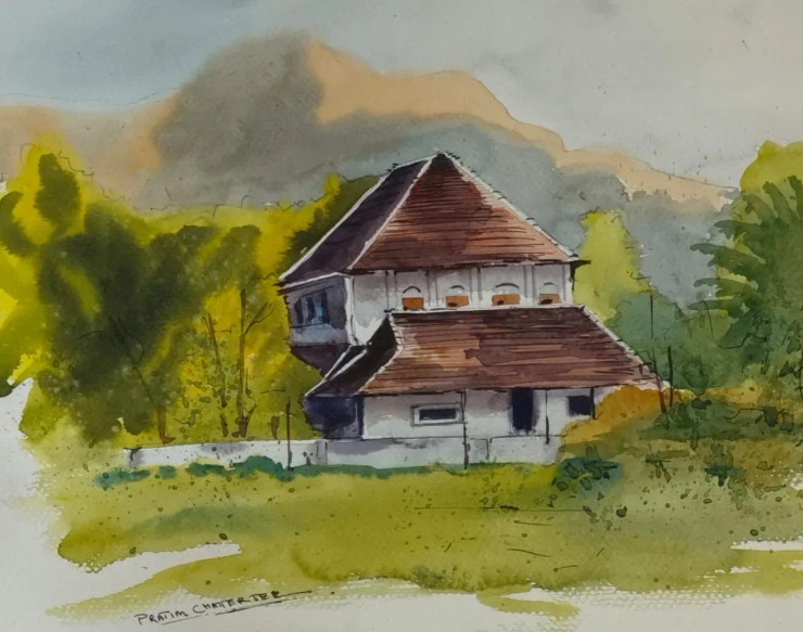 FARM HOUSE (ART-8950-117948) - Handpainted Art Painting - 18in X 12in