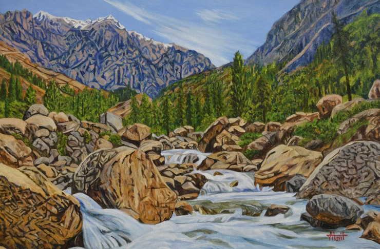 Echoes Of The Himalayas (PRT-2948-118016) - Canvas Art Print - 18in X 12in