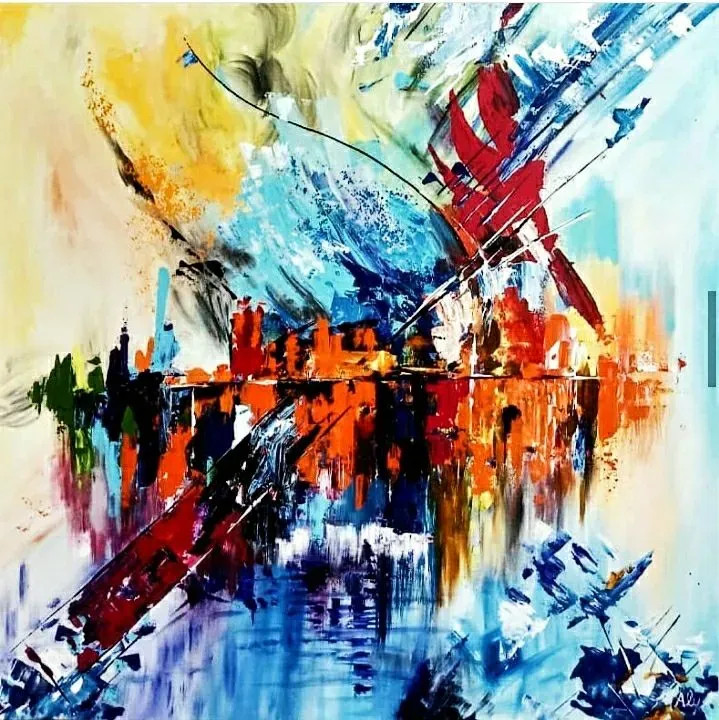 Abstract Art 089 (ART-17977-118034) - Handpainted Art Painting - 30in X 30in