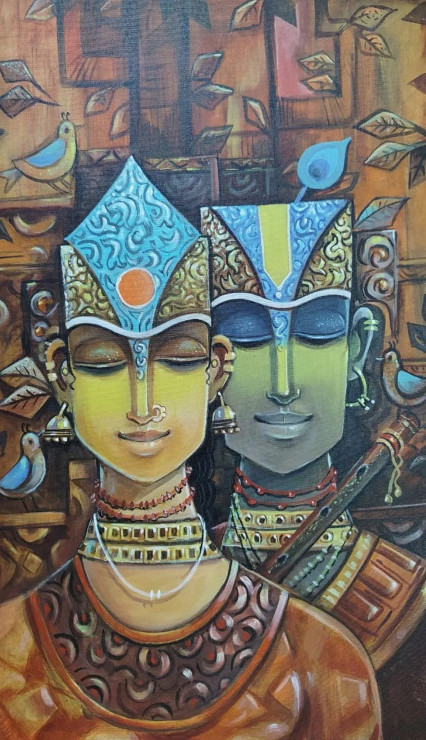 Aanurag (ART-17224-118000) - Handpainted Art Painting - 18in X 30in