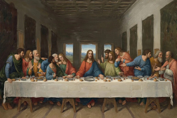 The Last Supper (PRT-15697-118140) - Canvas Art Print - 60in X 40in