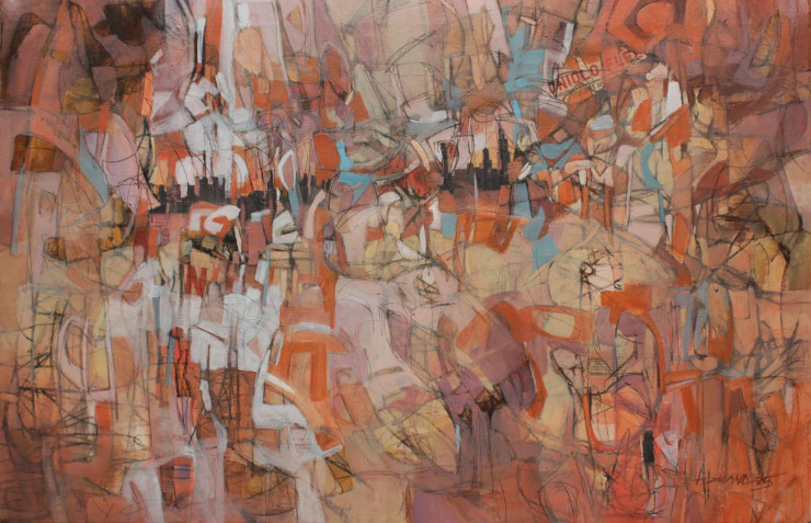 Metaphor Of Life 4 Abstract Modern Painting On Canvas (ART-16950-118127) - Handpainted Art Painting - 36in X 24in