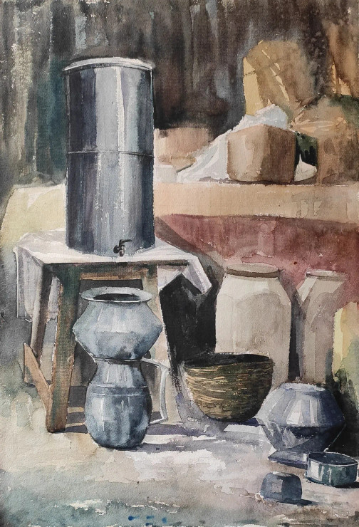 Still Life (ART-7901-117702) - Handpainted Art Painting - 15in X 23in