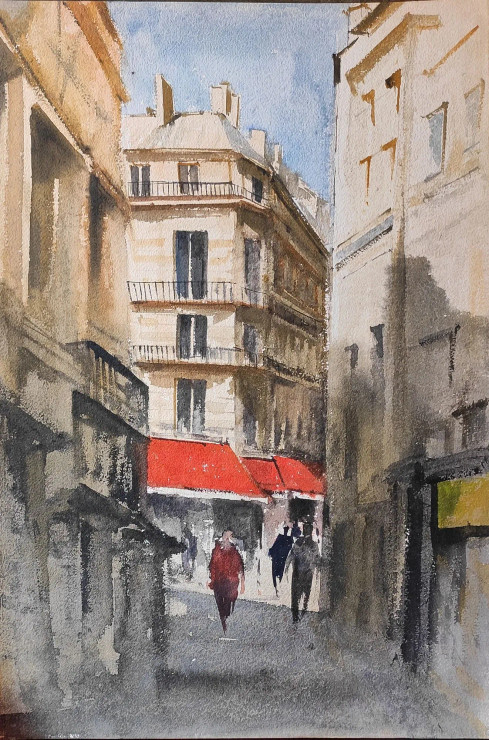 City (ART-7901-117707) - Handpainted Art Painting - 15in X 22in