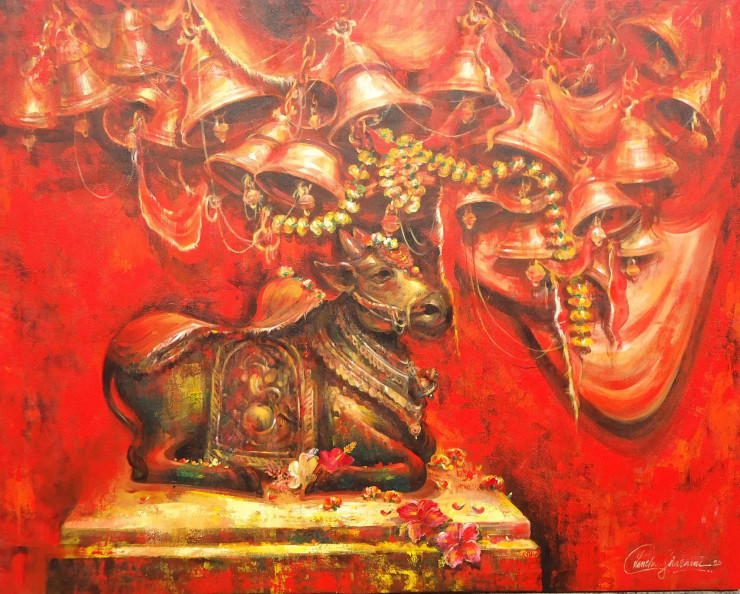 NANDI (ART-17072-118211) - Handpainted Art Painting - 60in X 48in