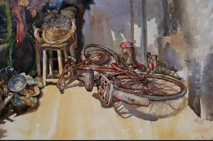 Abandoned (ART-18009-118354) - Handpainted Art Painting - 22in X 12in