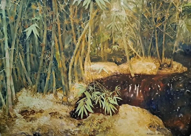 Landscape (ART-18009-118360) - Handpainted Art Painting - 44in X 30in
