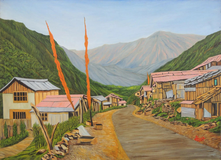 Landscape Sikkim II (PRT-2948-118459) - Canvas Art Print - 18in X 13in