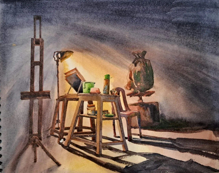 Studio (PRT-18009-118527) - Canvas Art Print - 24in X 19in