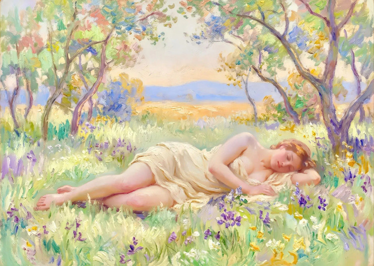 The Gentle Breath Of Spring (PRT-15697-118598) - Canvas Art Print - 60in X 43in