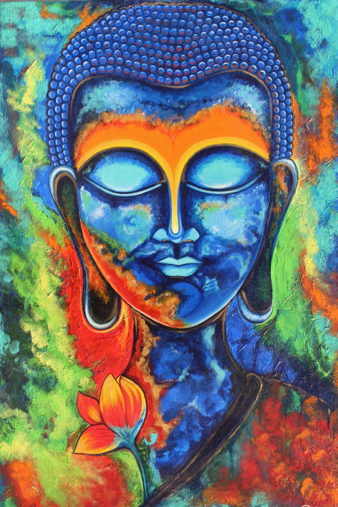 Inner Silence (ART-15592-118585) - Handpainted Art Painting - 20in X 30in