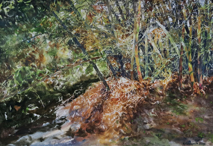 Landscape (ART-18009-118650) - Handpainted Art Painting - 30in X 22in