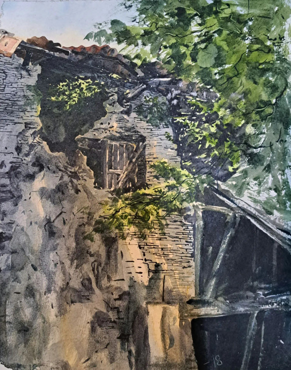 Landscape (ART-18009-118723) - Handpainted Art Painting - 8in X 12in