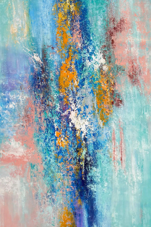 Quiet Flow (ART-8156-118761) - Handpainted Art Painting - 50in X 74in
