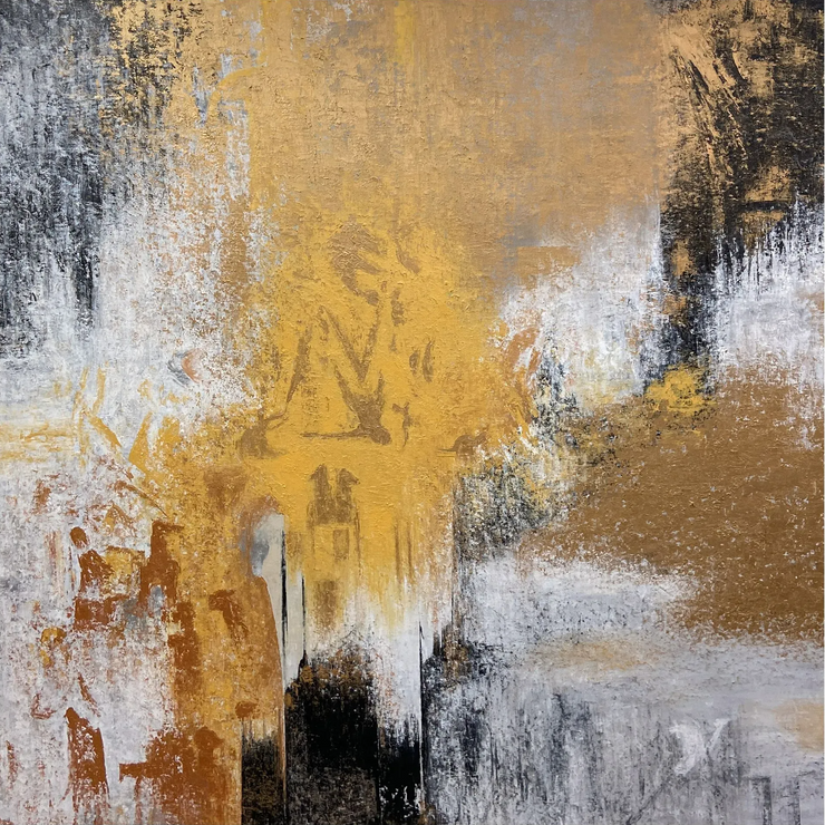Golden Silence (ART-8156-118811) - Handpainted Art Painting - 30in X 30in