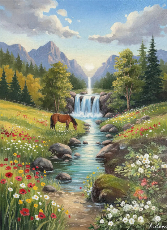 Pastoral Lightfall (PRT-15697-118548) - Canvas Art Print - 44in X 60in