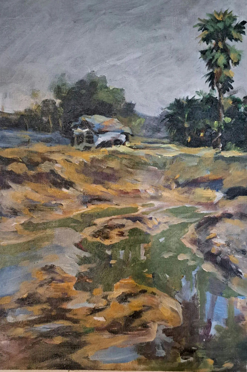 Landscape (ART-18009-118785) - Handpainted Art Painting - 8in X 11in
