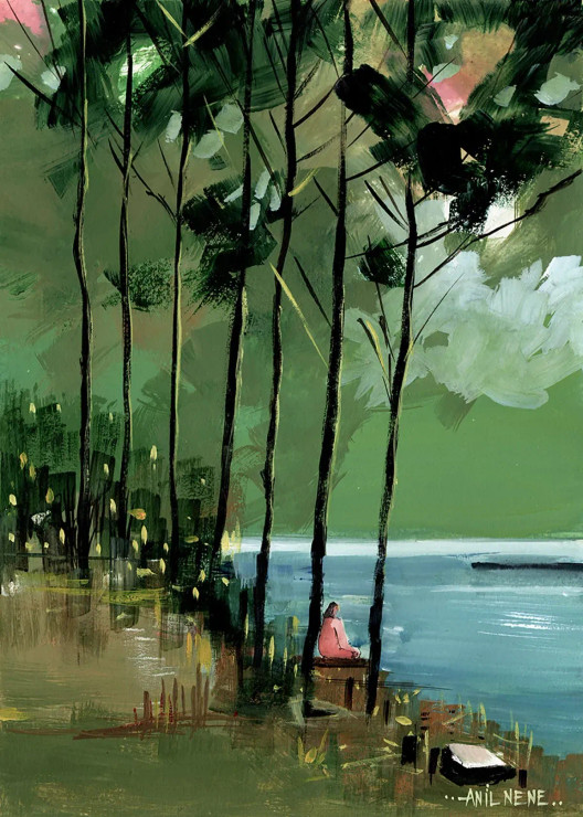 Yogi 1 (ART-924-119034) - Handpainted Art Painting - 9in X 13in