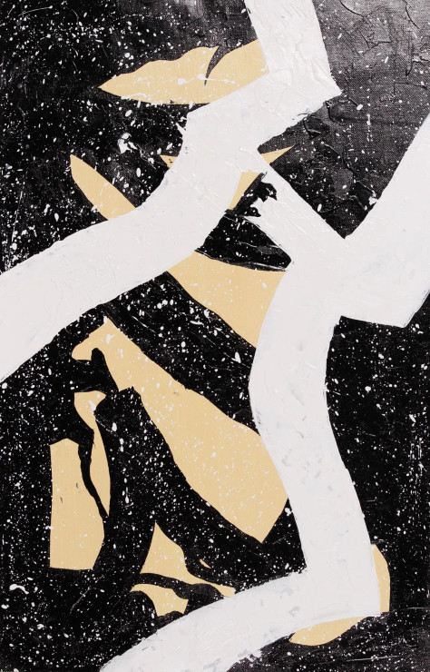 Fractured Gold (ART-8156-118947) - Handpainted Art Painting - 40in X 60in
