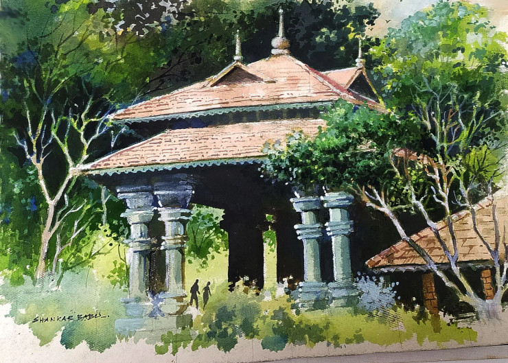 Padippura (ART-662-119161) - Handpainted Art Painting - 14in X 10in