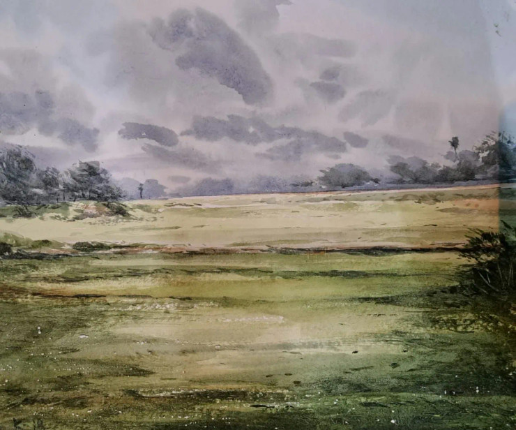 Landscape (ART-18009-119184) - Handpainted Art Painting - 14in X 11in