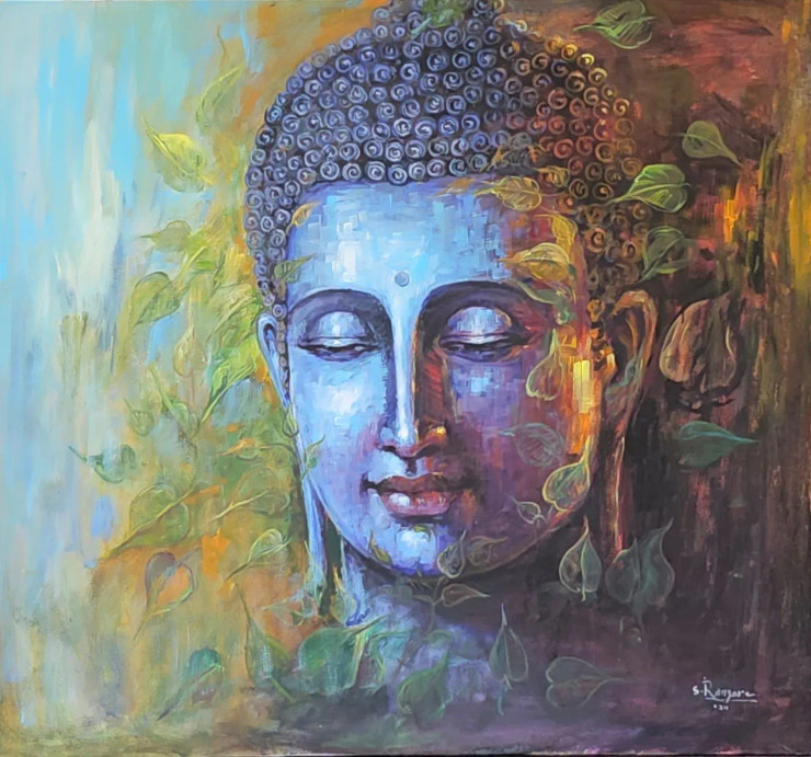 Awakening Within (ART-6730-119325) - Handpainted Art Painting - 42in X 39in