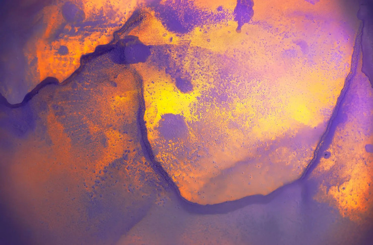 Vibrant Orange And Purple Abstraction (PRT-15842-119317) - Canvas Art Print - 36in X 24in