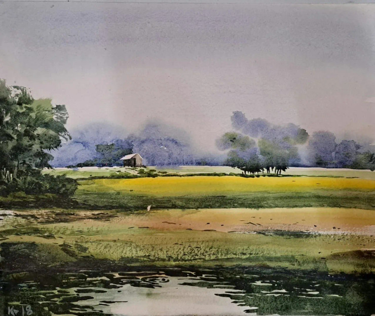 Landscape (PRT-18009-119207) - Canvas Art Print - 18in X 15in