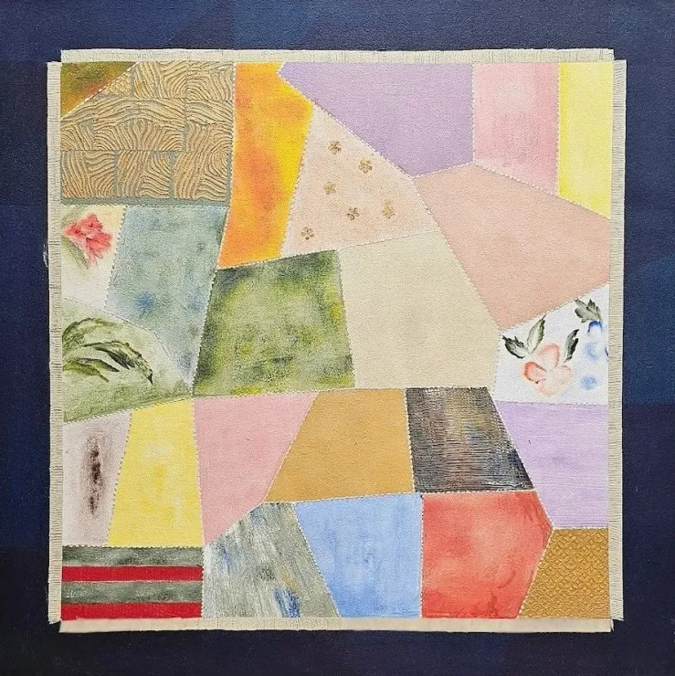 Pastel Mosaic – Contemporary Abstract Composition (ART-6730-119345) - Handpainted Art Painting - 30in X 30in