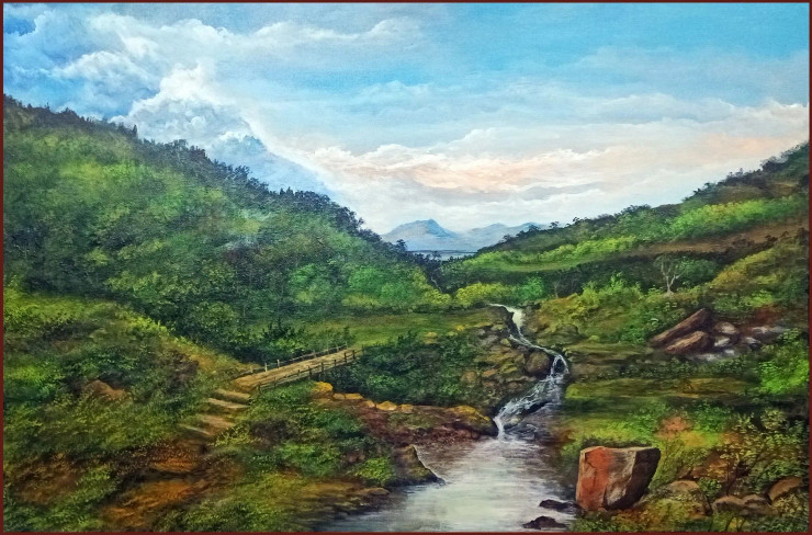 Landscape (ART-1342-119605) - Handpainted Art Painting - 36in X 24in