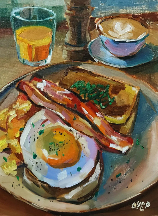 Sunny Side Up (ART-8322-119550) - Handpainted Art Painting - 12in X 16in