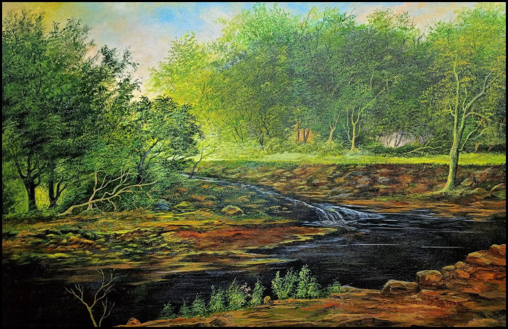 Landscape (ART-1342-119681) - Handpainted Art Painting - 36in X 24in