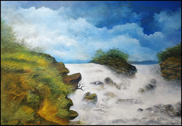 Landscape (ART-1342-119689) - Handpainted Art Painting - 36in X 24in
