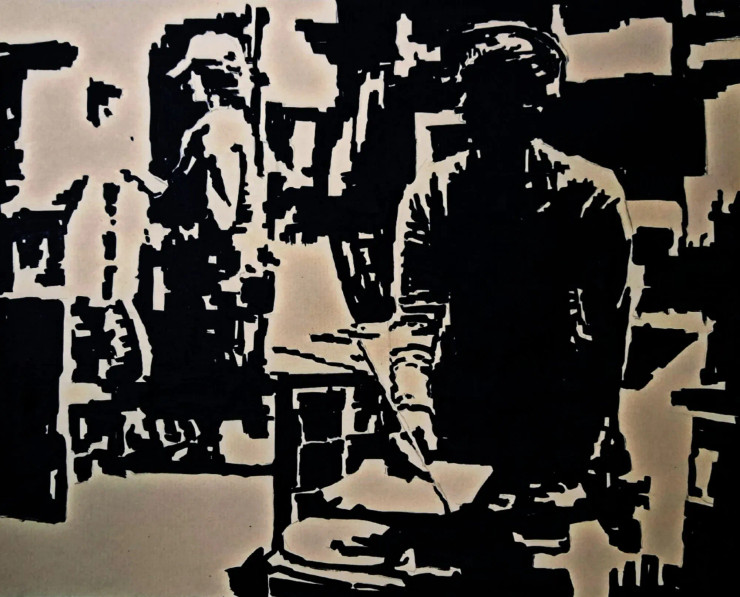 Untitle (PRT-18009-119675) - Canvas Art Print - 18in X 15in