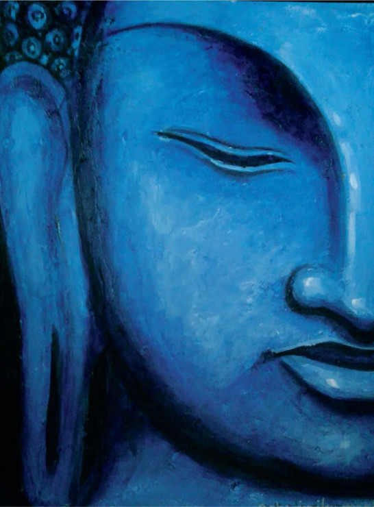 LORD BUDDHA (ART-7407-119840) - Handpainted Art Painting - 11in X 14in