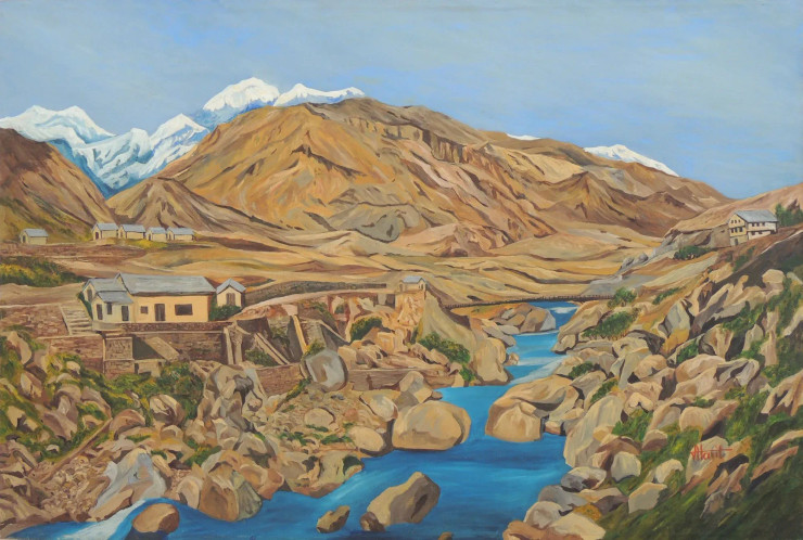 Barren Mountains (PRT-2948-119972) - Canvas Art Print - 18in X 12in