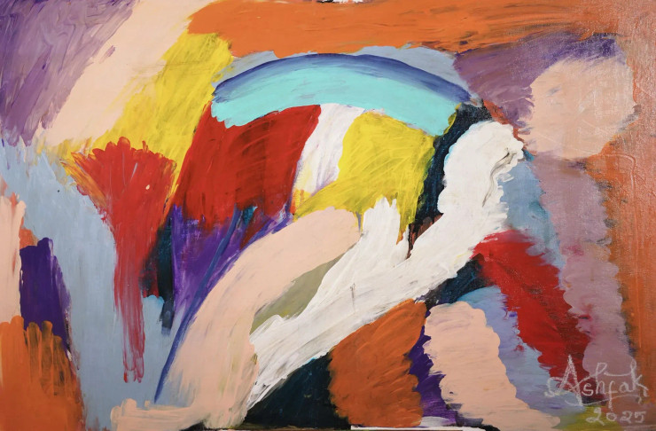 When My Fingers Long For Wetness (ART-18165-119714) - Handpainted Art Painting - 24in X 36in