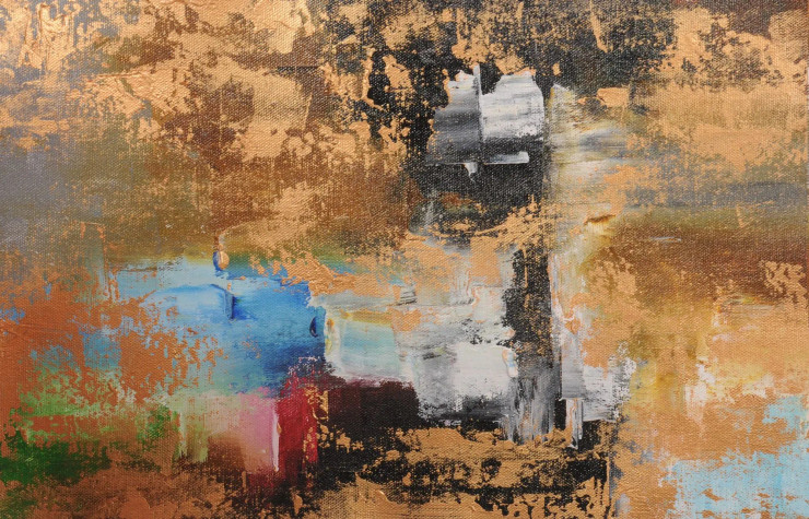 Gilded Chaos (ART-8156-119871) - Handpainted Art Painting - 40in X 60in