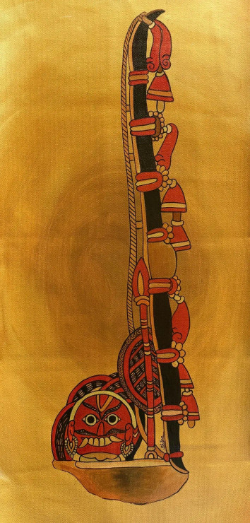 Canvas Puppetry - Leather Puppetry Painting (ART-7396-119814) - Handpainted Art Painting - 12in X 26in