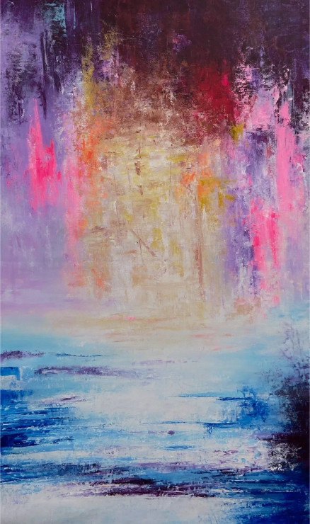 Pastel Glow (ART-8156-119817) - Handpainted Art Painting - 38in X 63in