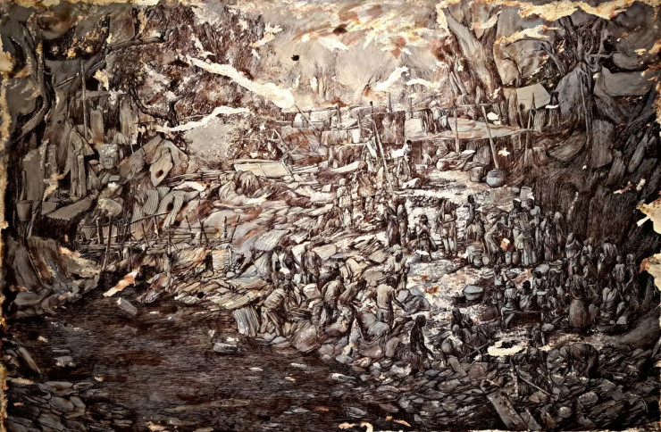 Landscape (ART-18009-119720) - Handpainted Art Painting - 72in X 60in