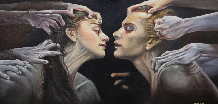 Romeo And Juliet Oil Painting (ART-18166-119759) - Handpainted Art Painting - 48in X 24in
