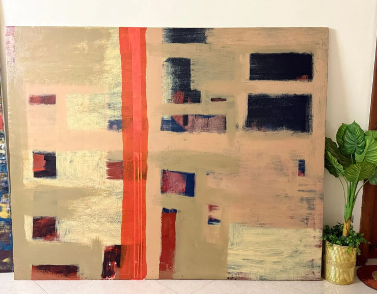 The Windows That Cannot Contain Me (ART-18165-119891) - Handpainted Art Painting - 84in X 68in