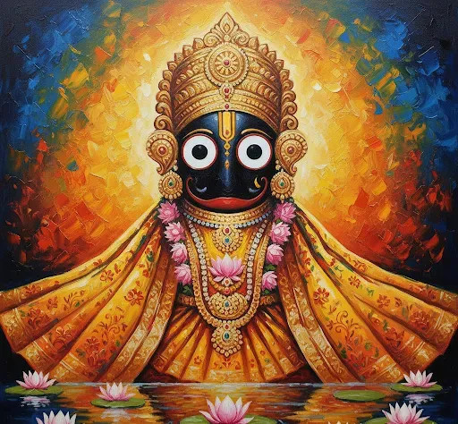 Lord Jagnnath Painting (ART-3319-119994) - Handpainted Art Painting - 36in X 30in