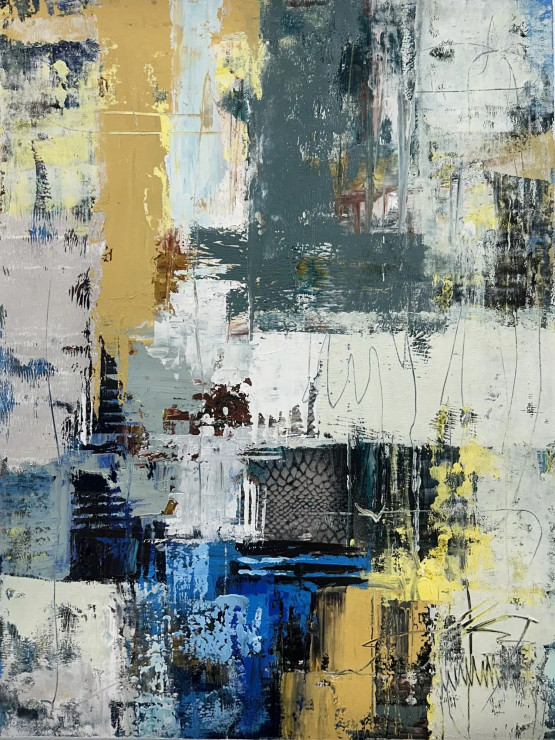 Abstract Contemporary Painting | Original Handmade Modern Textured Wall Art (ART-16885-120080) - Handpainted Art Painting - 36in X 48in