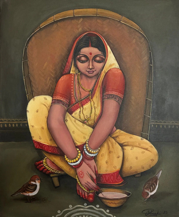 Gesture Of Grace (ART-18220-120093) - Handpainted Art Painting - 20in X 24in