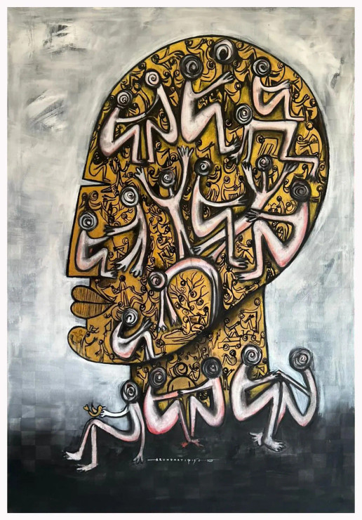 The Thinking Forest (ART-16405-120141) - Handpainted Art Painting - 48in X 72in